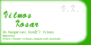 vilmos kosar business card